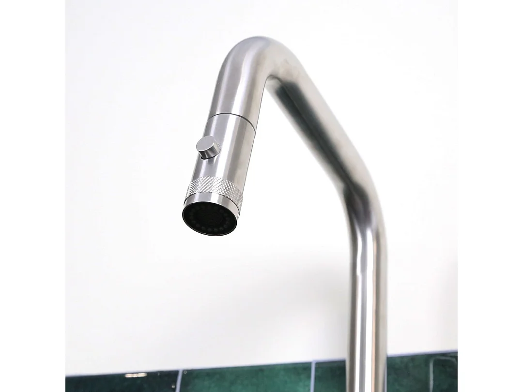 Molette Miscelatore per lavabo con doccetta estraibile in acciaio inox Essebagno