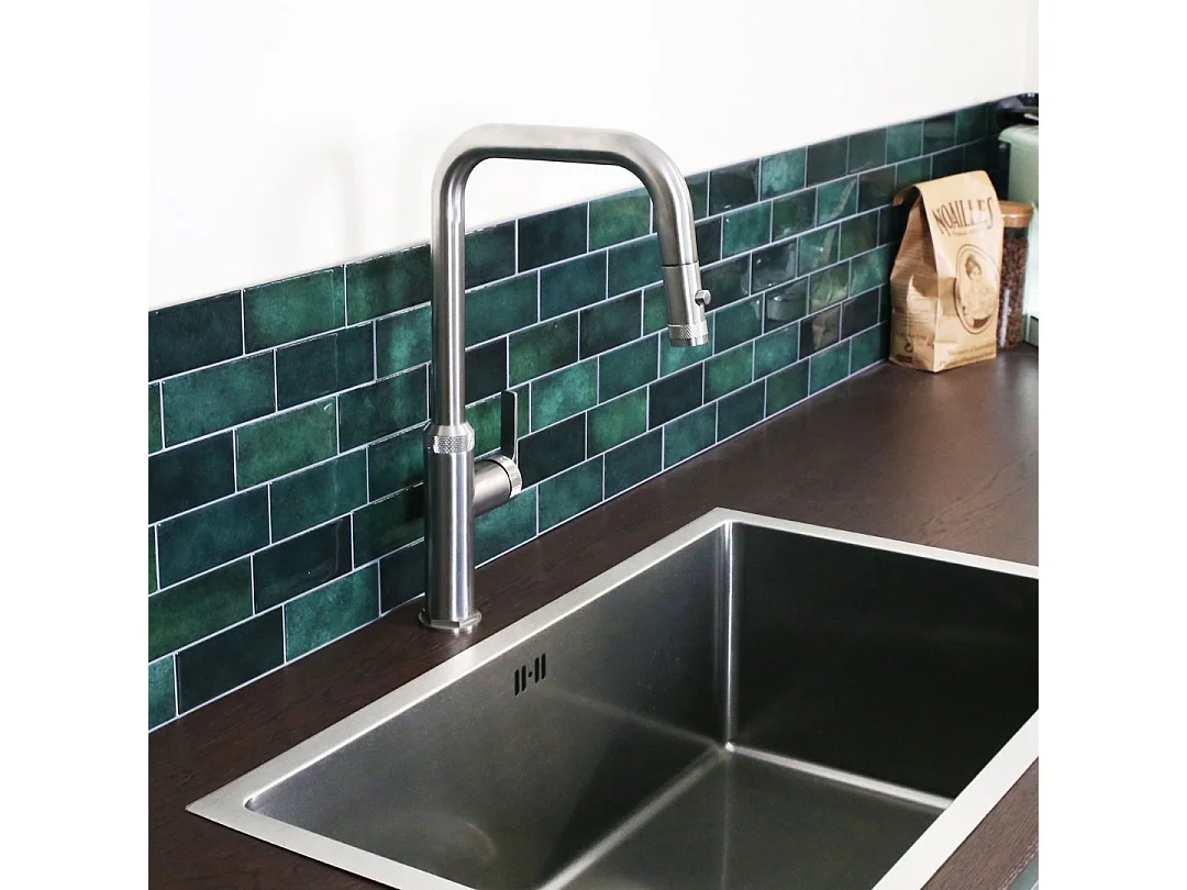 Molette Miscelatore per lavabo con doccetta estraibile in acciaio inox Essebagno