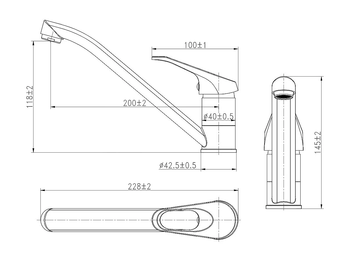 Mezclador de fregadero cromado Betaring Essebagno