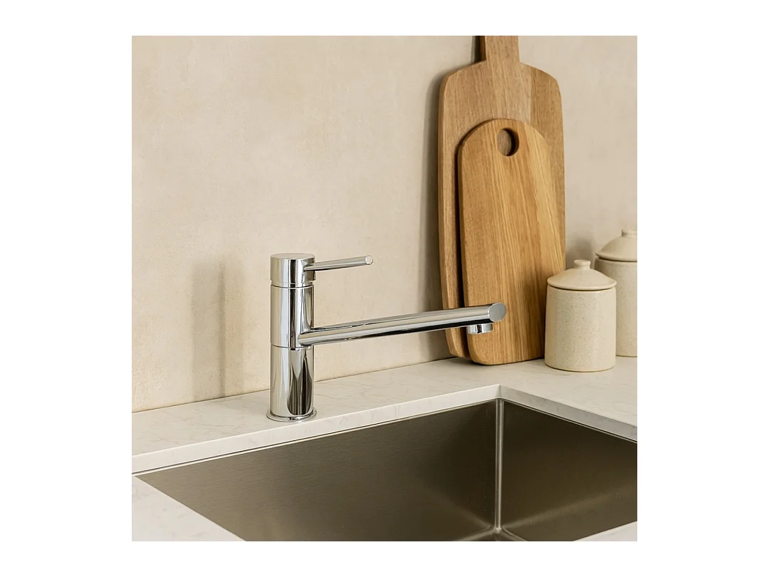 Sierra mitigeur évier bec long chromé - Essebagno