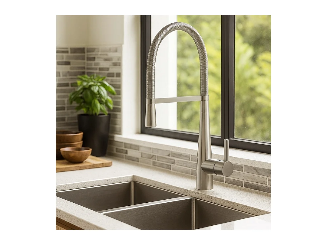 Player torneira monocomando de aço inoxidável para lavatório com chuveiro de mão Essebagno