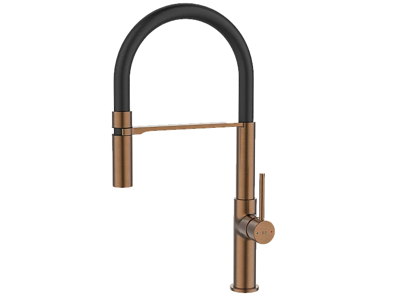 Magneto Spültischmischer mit beweglicher Handbrause Kupfer gebürstet Essebagno