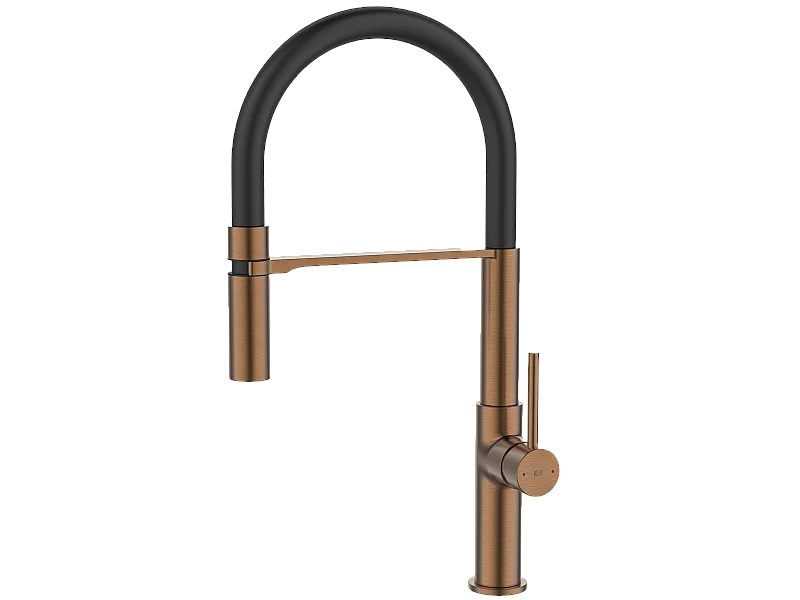 Magneto Miscelatore per lavabo con soffione mobile in rame spazzolato Essebagno