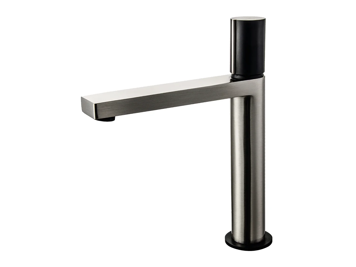 Mezclador alto de lavabo Exil en acero inoxidable y negro Essebagno