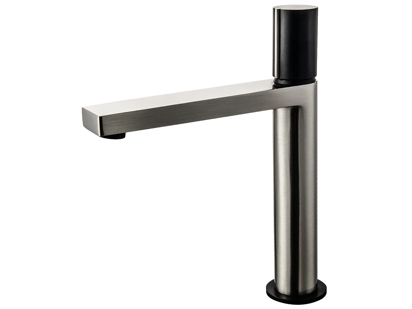 Mezclador alto de lavabo Exil en acero inoxidable y negro Essebagno