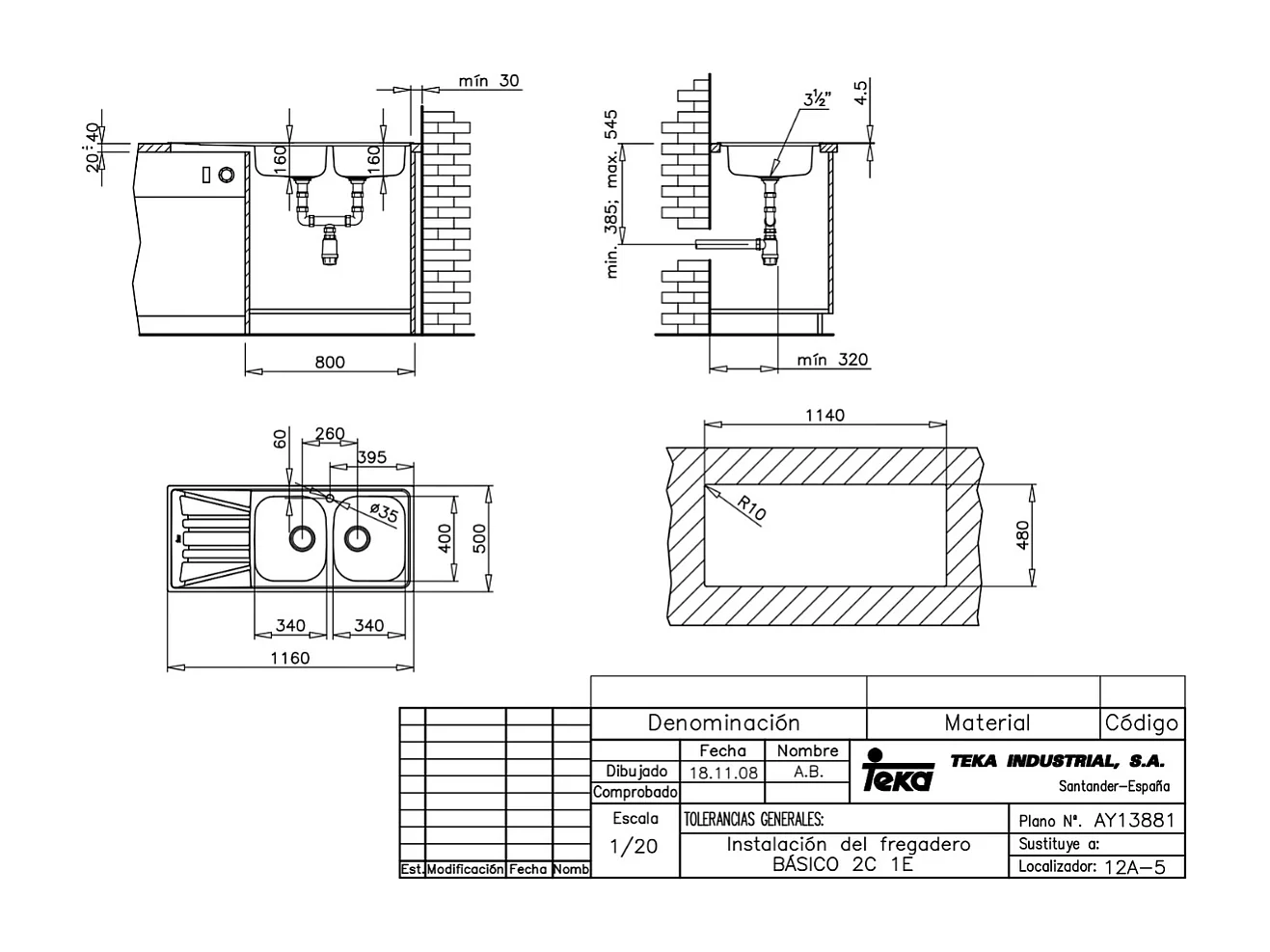 Basico 2 Becken 1 Abtropfbecken Spüle Edelstahl matt Teka