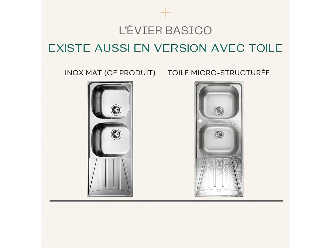 Basico 2 Becken 1 Abtropfbecken Spüle Edelstahl matt Teka