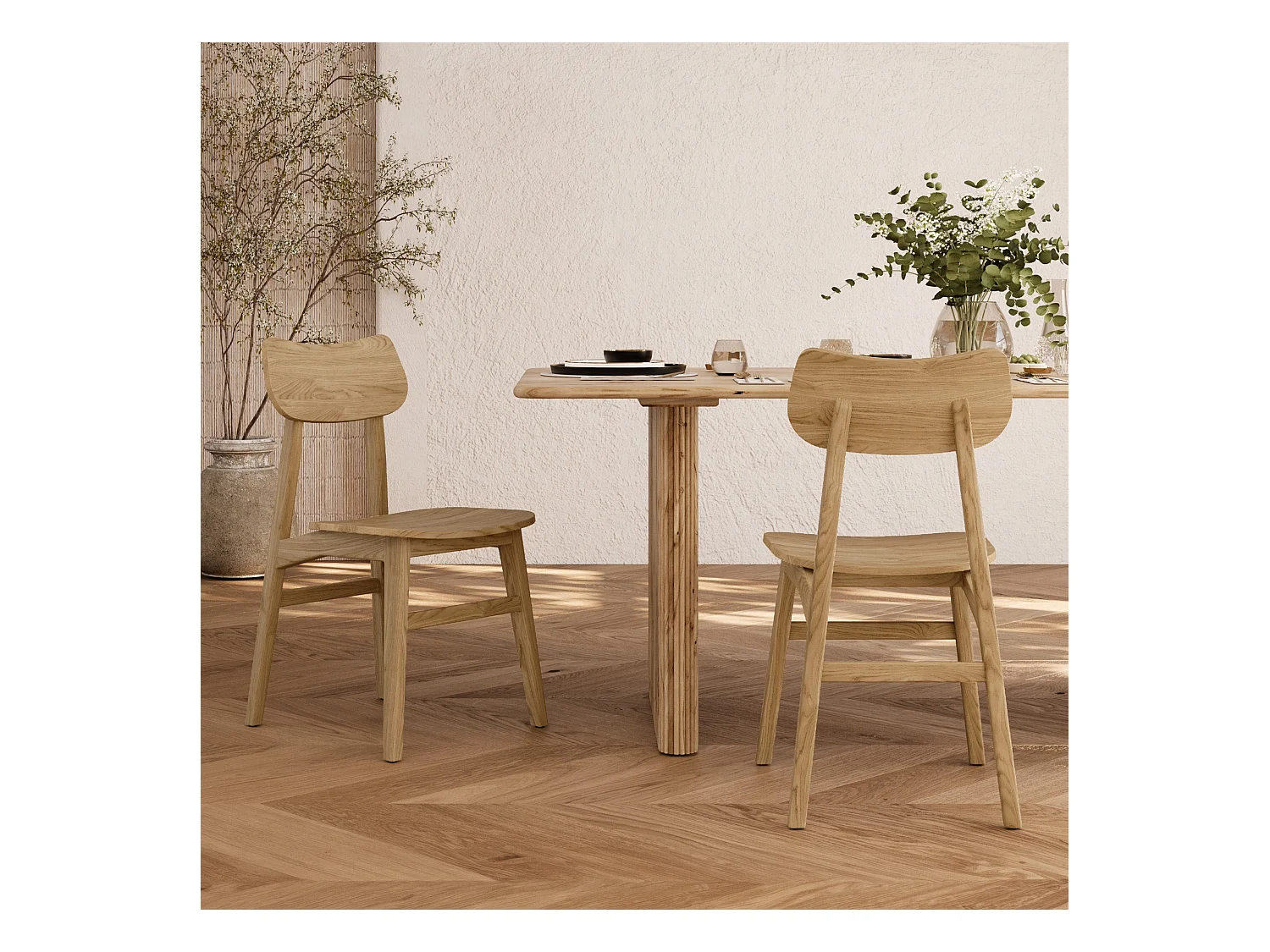 Lot de 2 chaises en bois massif de mindi - Kawi