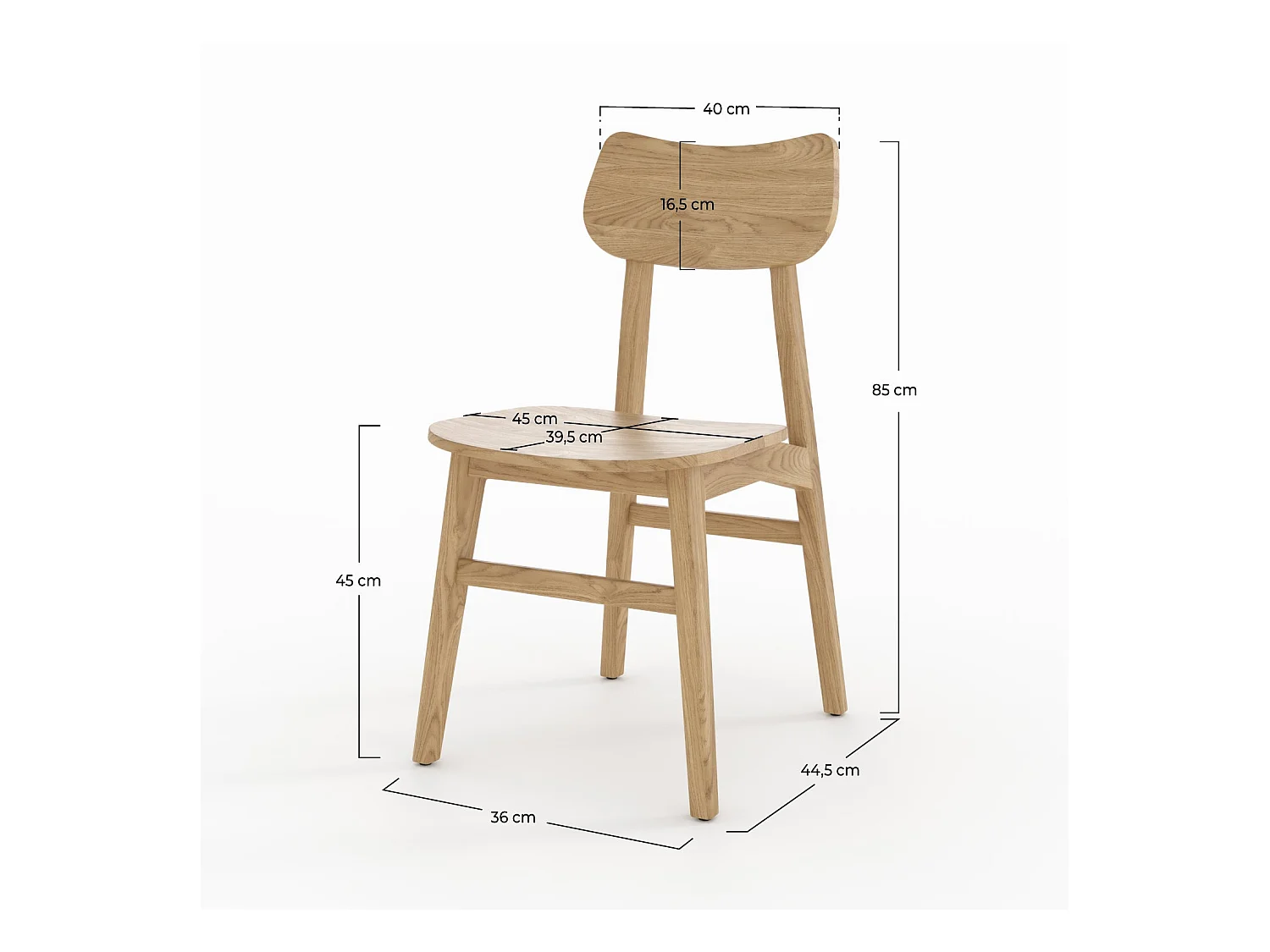 Lot de 2 chaises en bois massif de mindi - Kawi