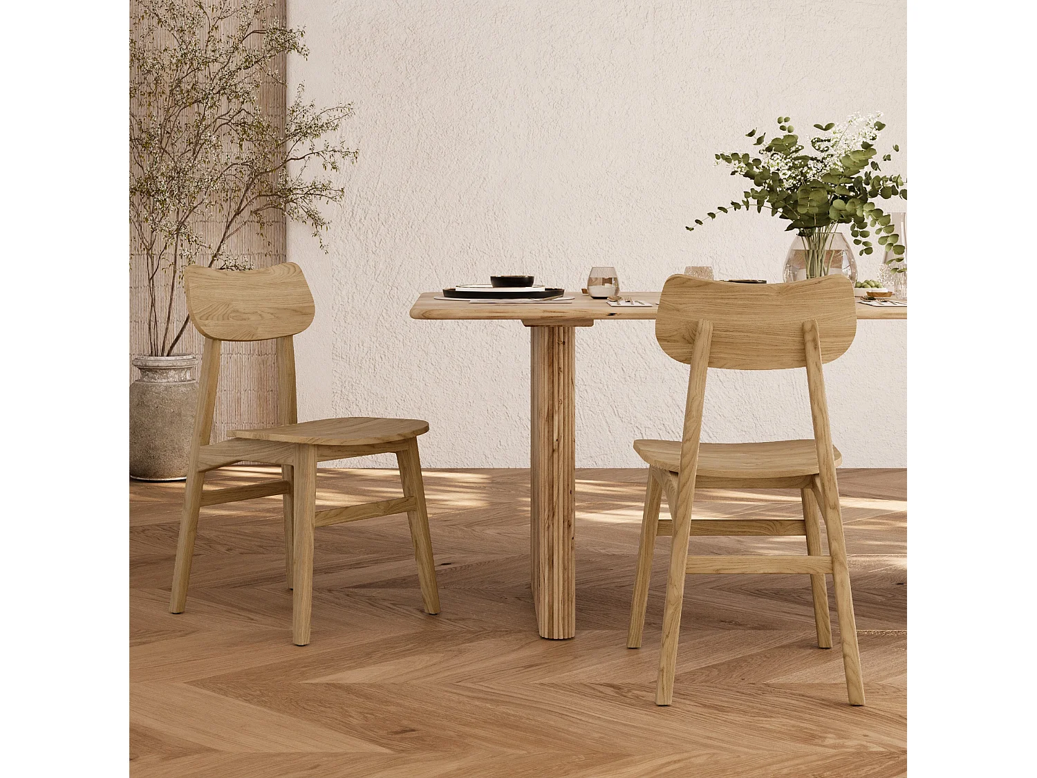 Lot de 2 chaises en bois massif de mindi - Kawi