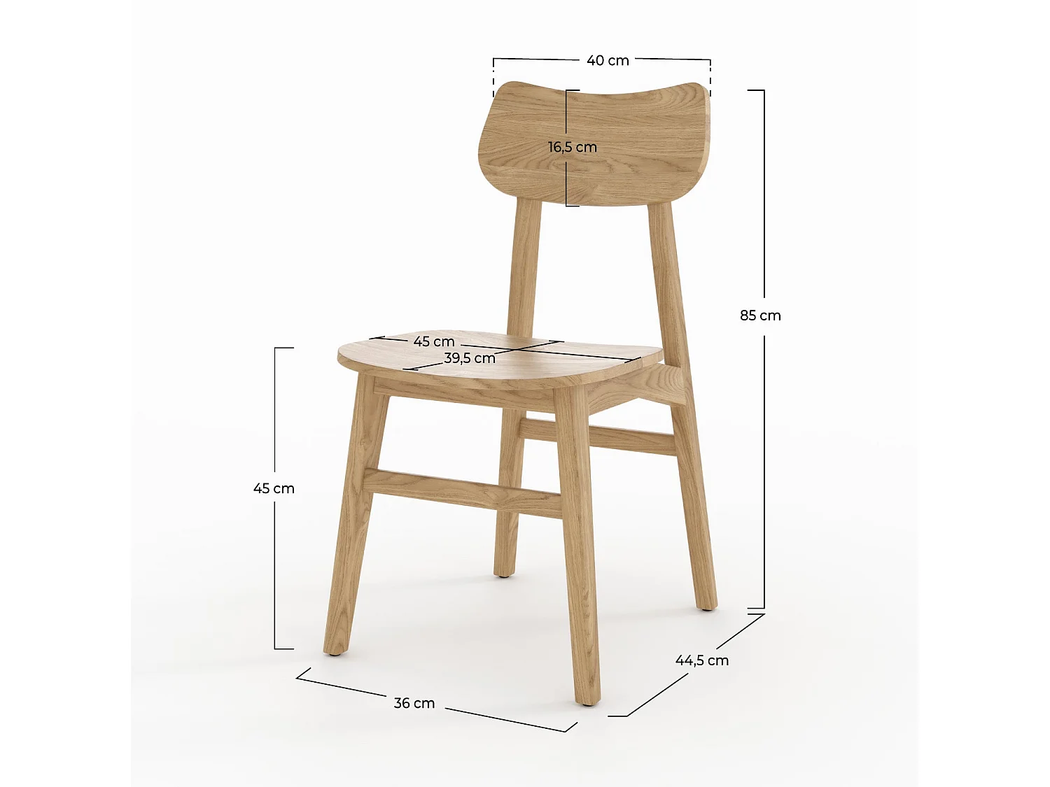 Lot de 2 chaises en bois massif de mindi - Kawi