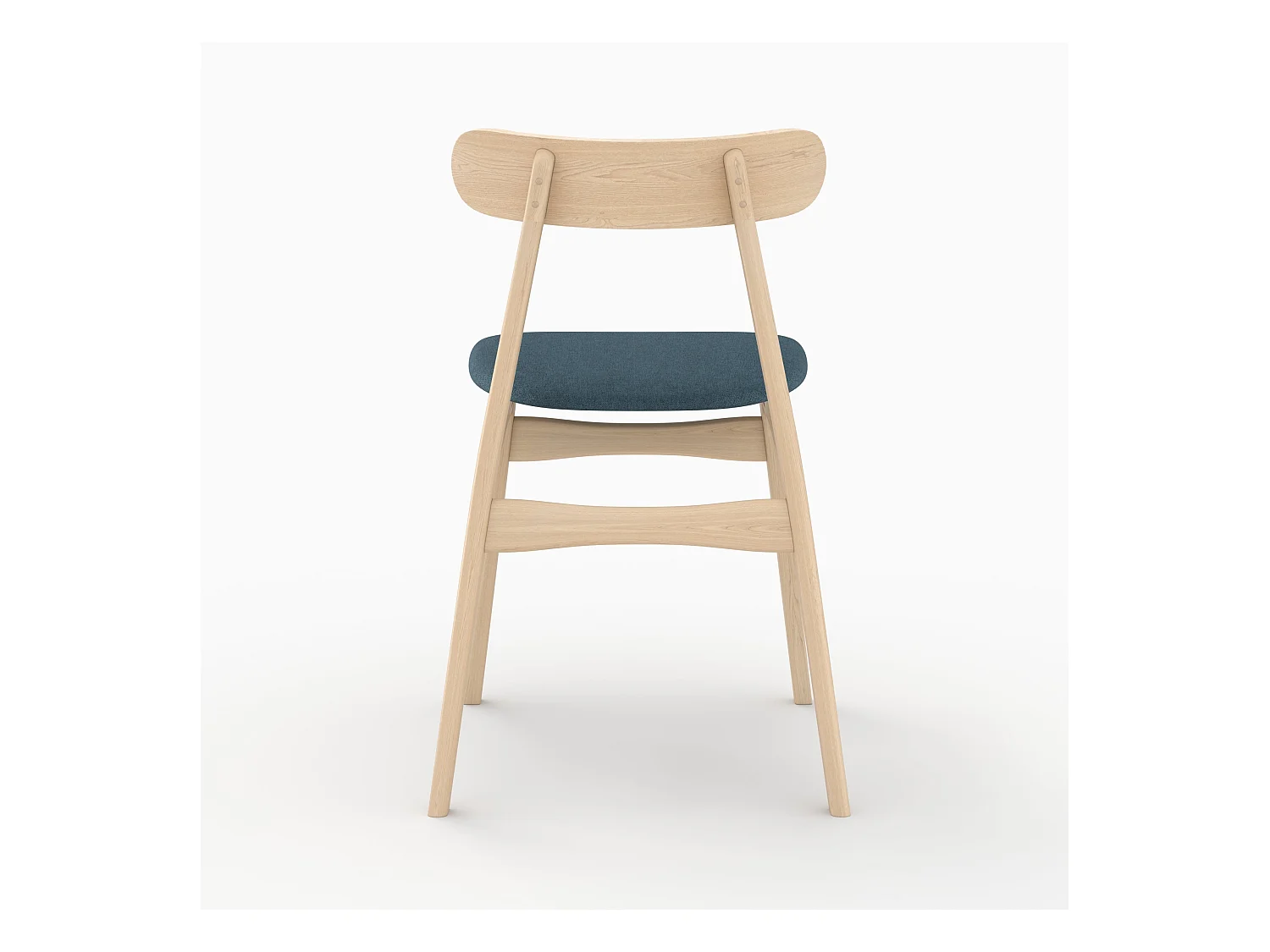 Set di 2 sedie in tessuto blu e legno di gomma - Lisette