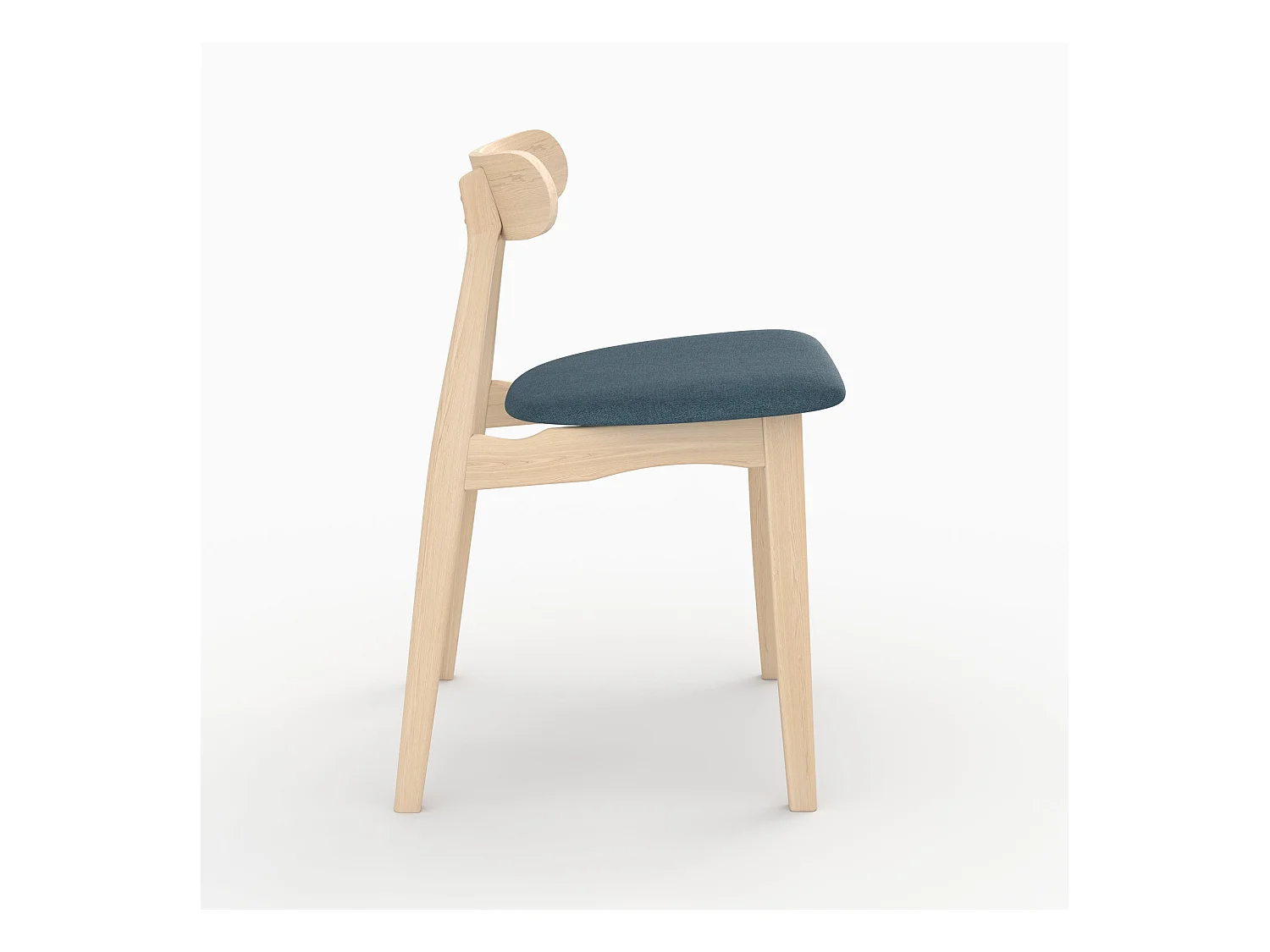 Set di 2 sedie in tessuto blu e legno di gomma - Lisette