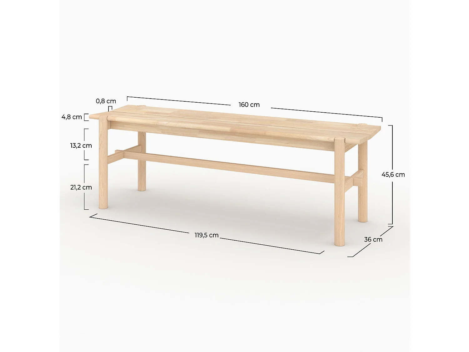 Panchina 3 posti in legno - Suzette