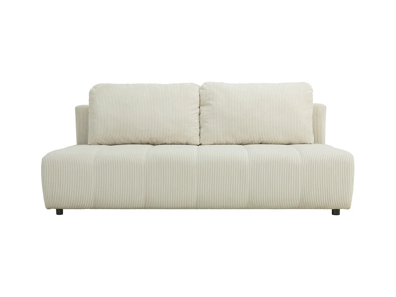 Canapé convertible 3 places en velours côtelé beige - Sacha