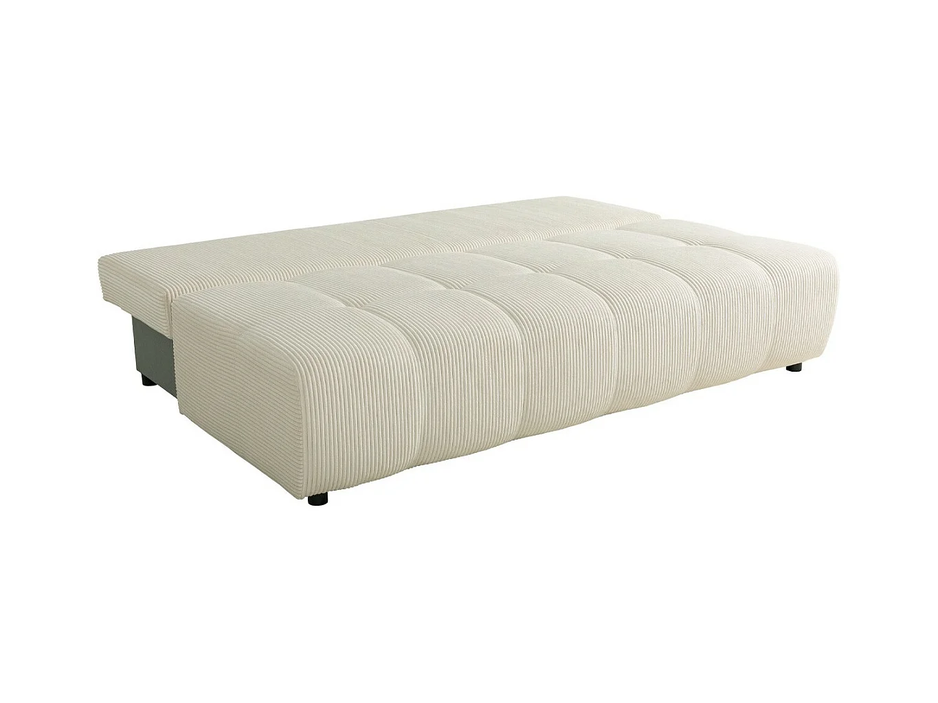 Canapé convertible 3 places en velours côtelé beige - Sacha