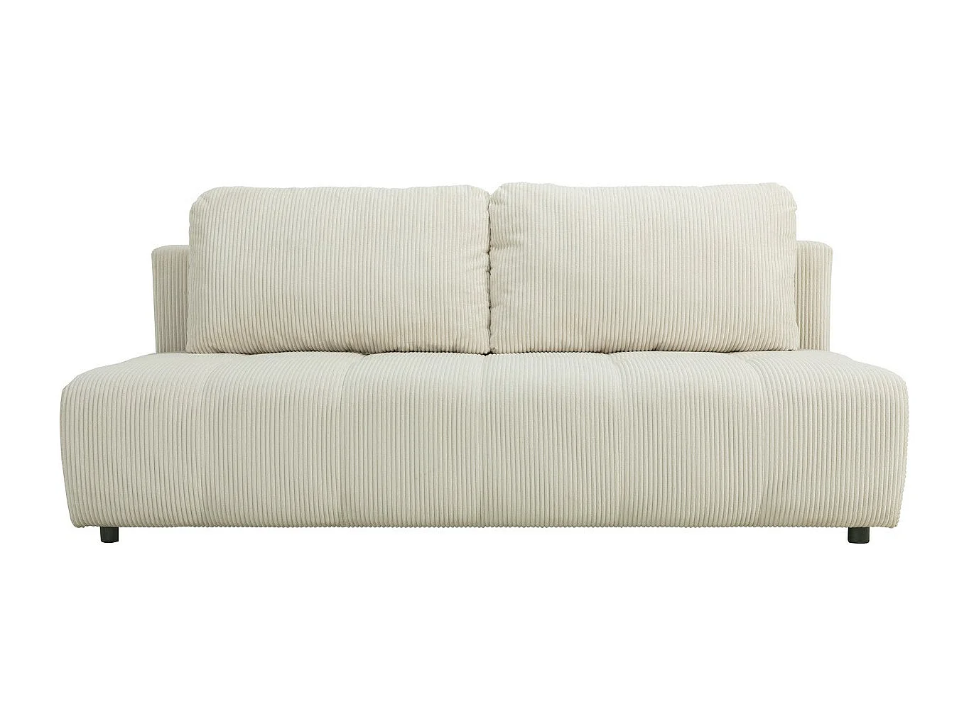 Canapé convertible 3 places en velours côtelé beige - Sacha