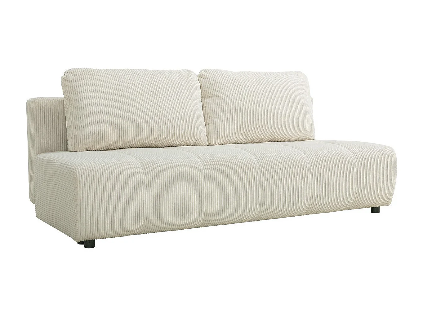 Canapé convertible 3 places en velours côtelé beige - Sacha