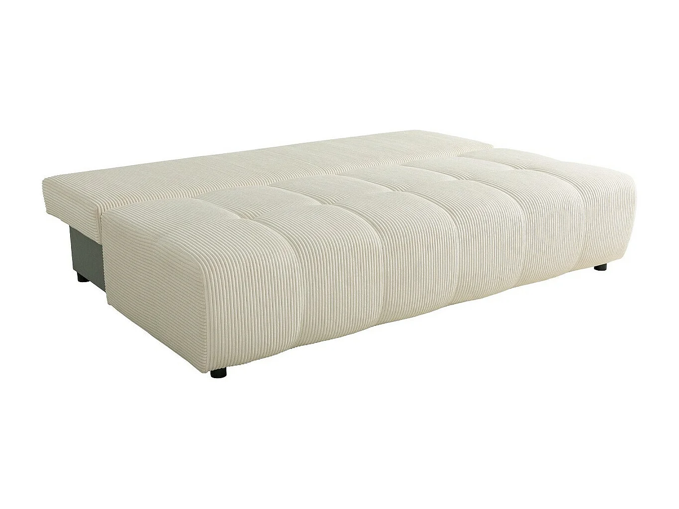 Canapé convertible 3 places en velours côtelé beige - Sacha