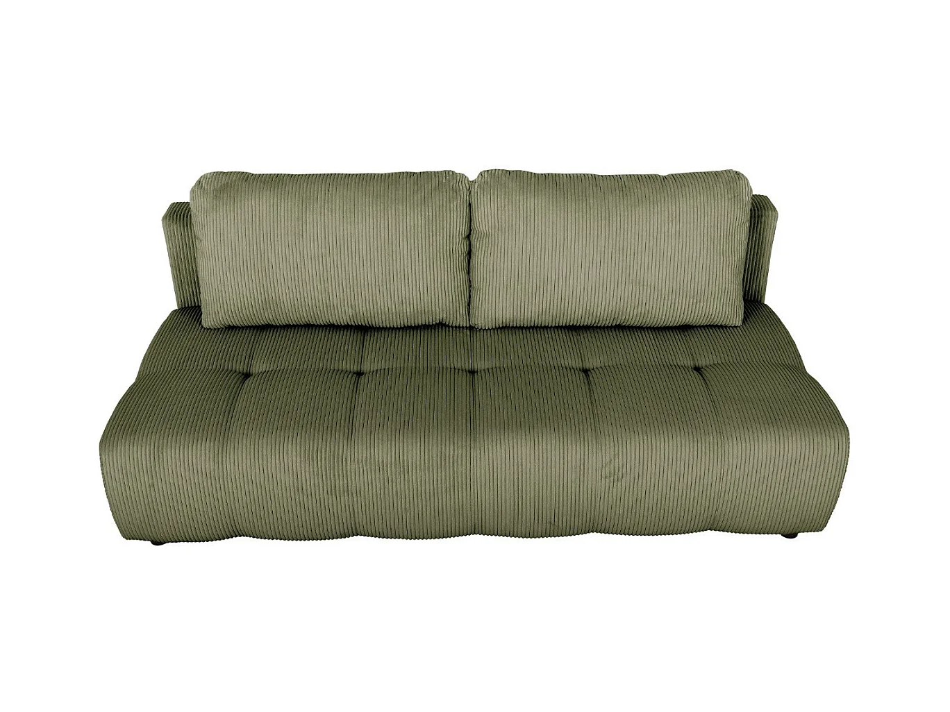 Canapé convertible 3 places en velours côtelé vert kaki - Sacha