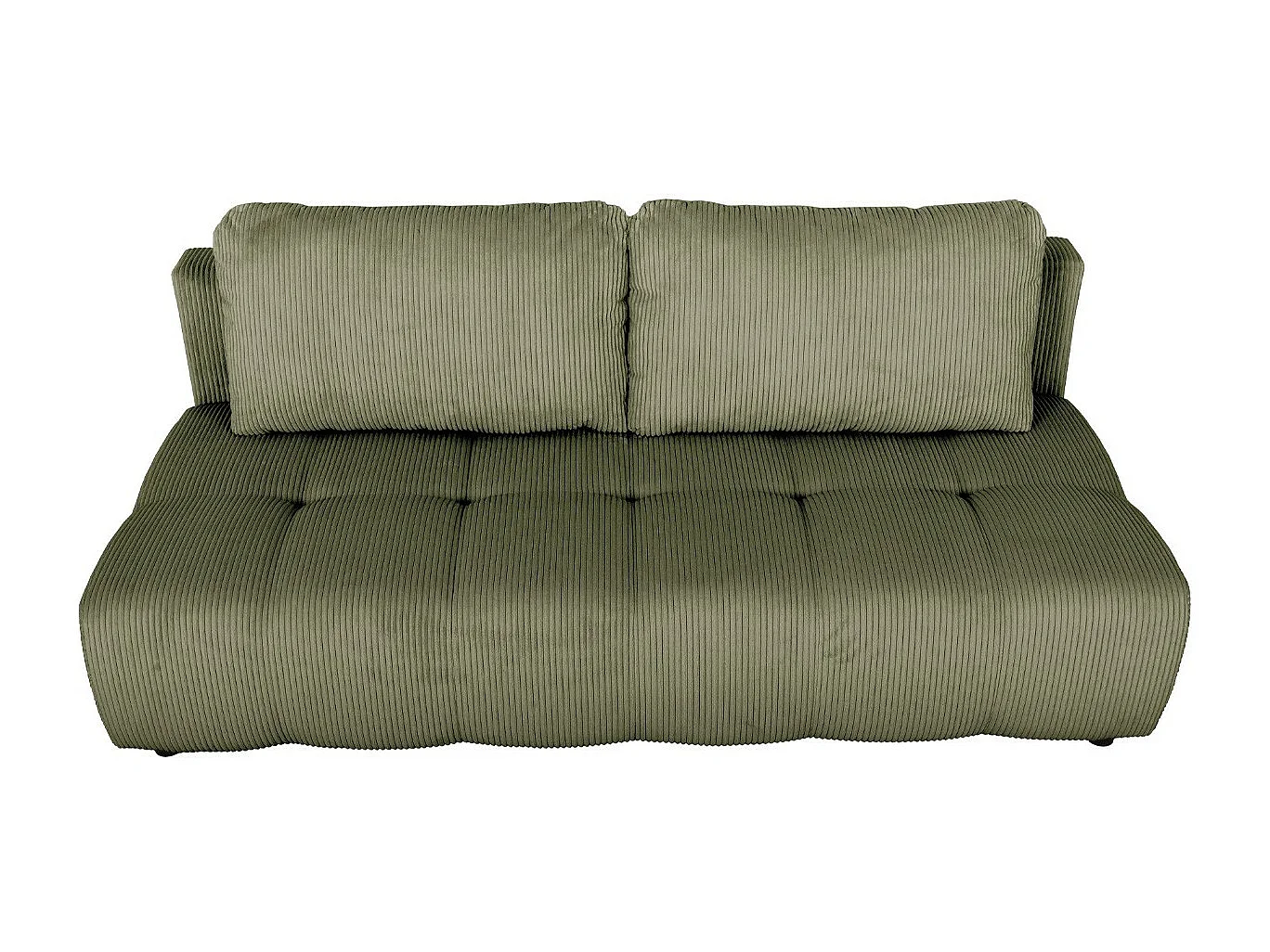 Canapé convertible 3 places en velours côtelé vert kaki - Sacha