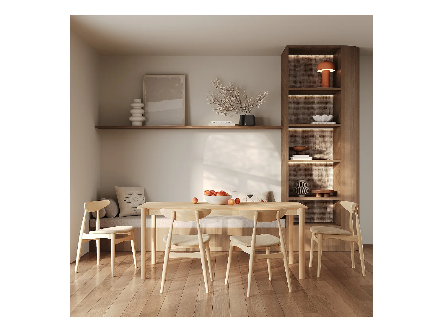 Table rectangulaire en bois de frêne 6 places - Irène