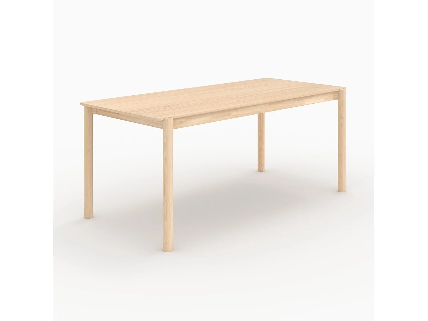 Table rectangulaire en placage frêne effet blanchi 6 places - Irène