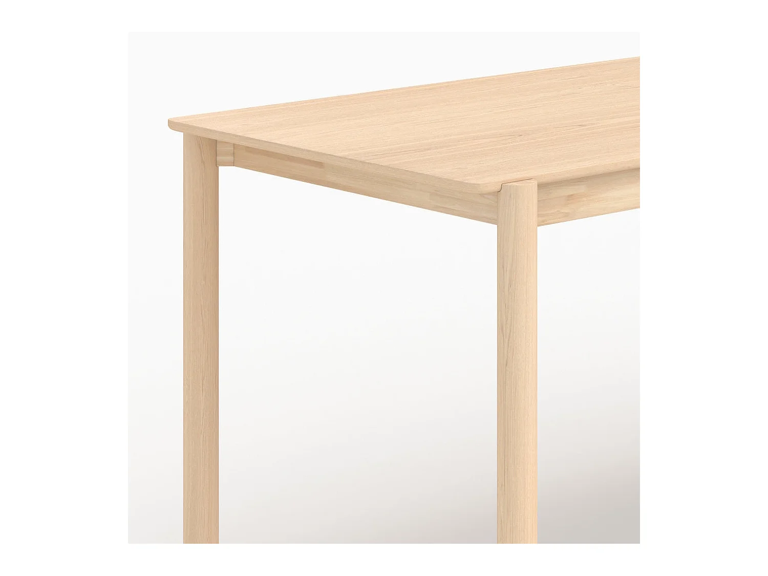 Table rectangulaire en placage frêne effet blanchi 6 places - Irène