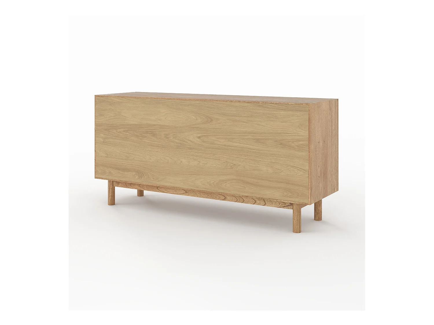 Buffet de madera maciza de mindi y ratán - Delya