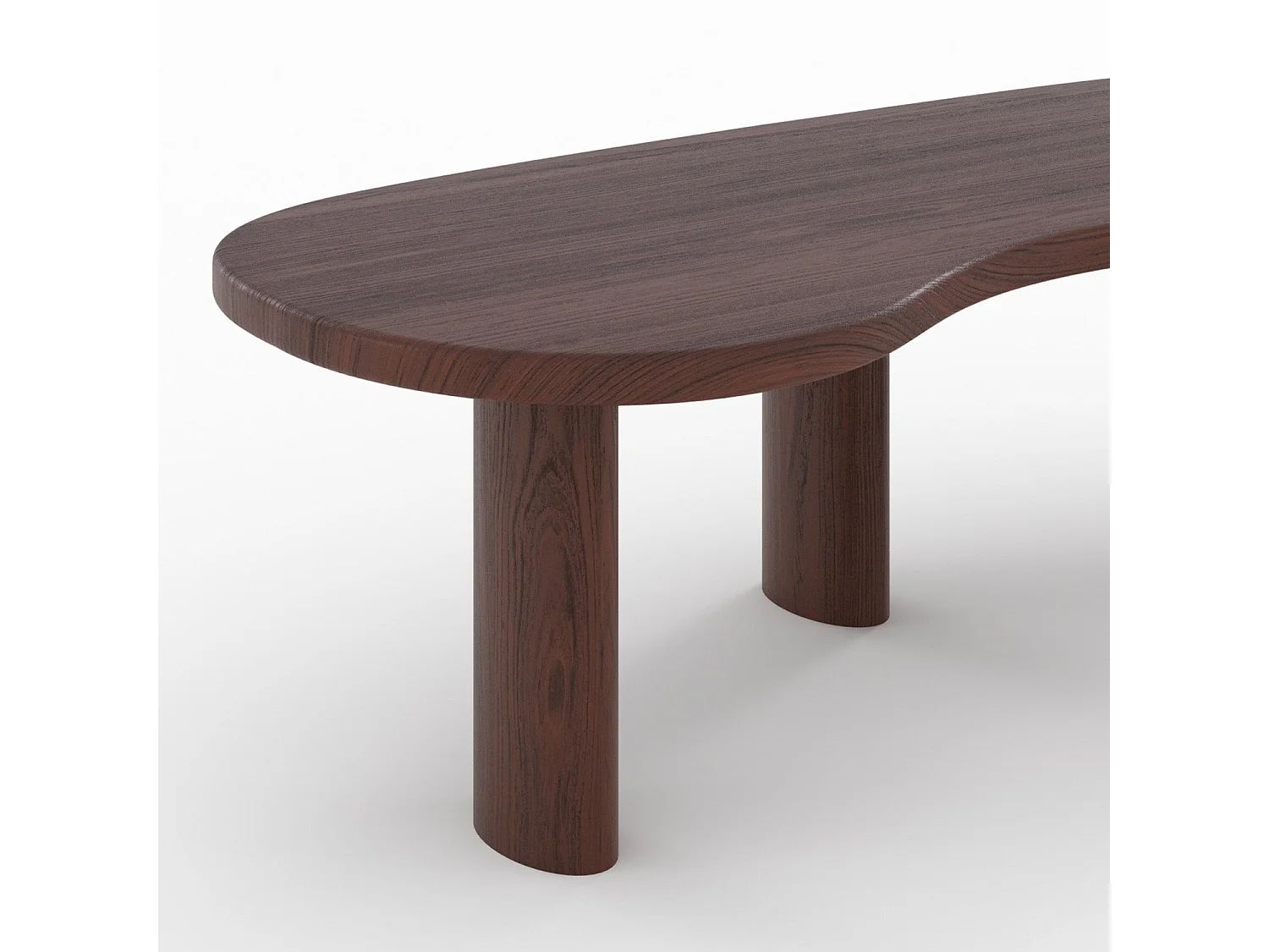 Table basse organique en bois massif de mindi foncé - Brandan