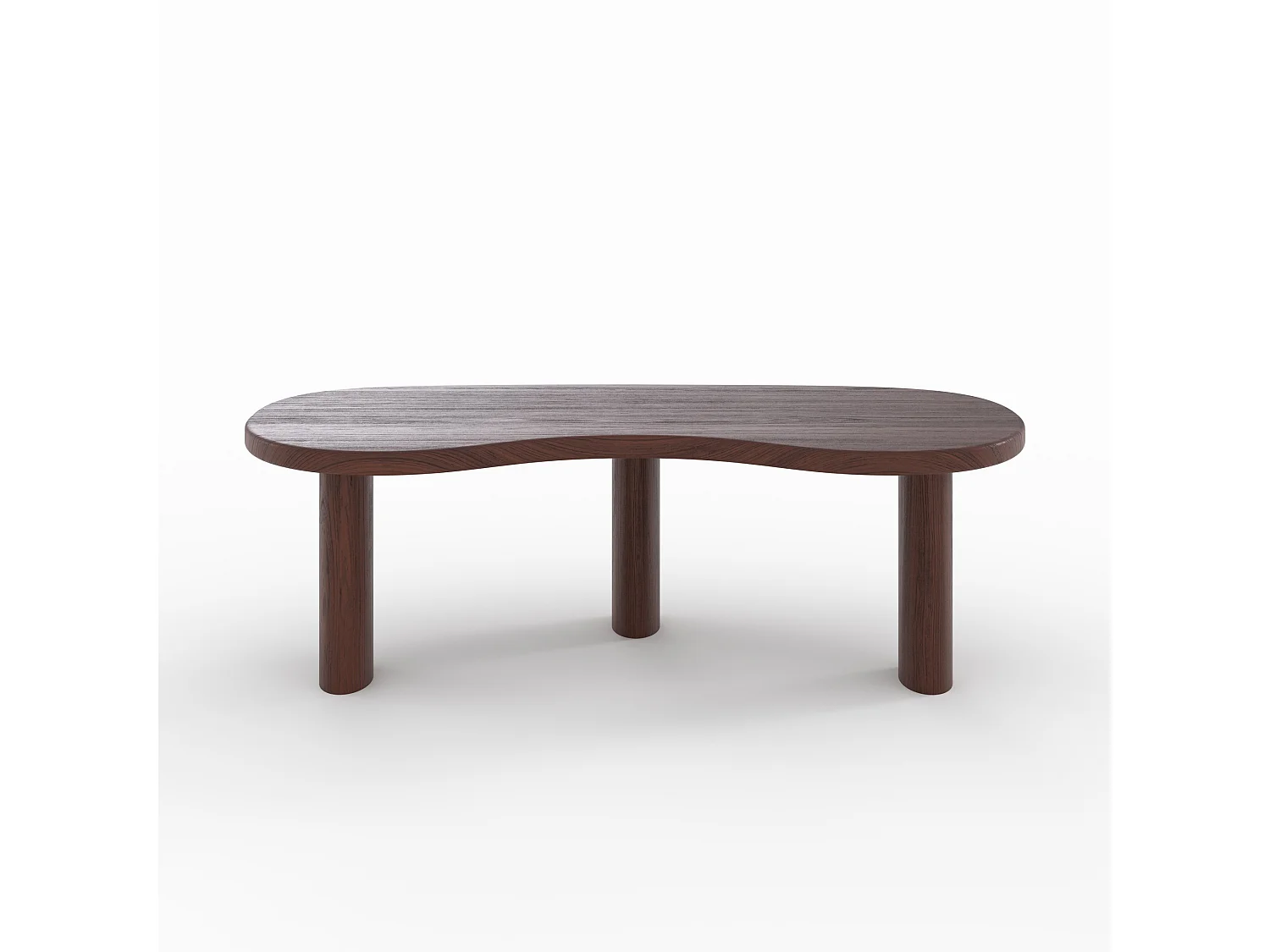 Table basse organique en bois massif de mindi foncé - Brandan