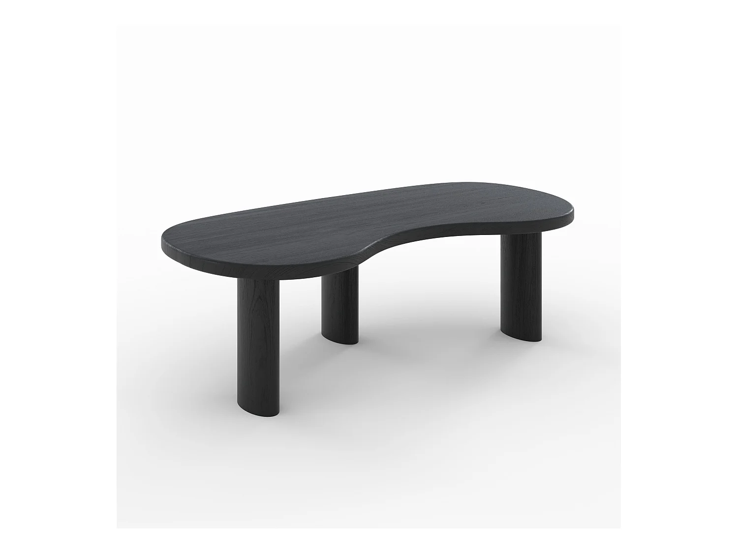 Mesa baja orgánica de madera maciza de mindi negra - Brandan
