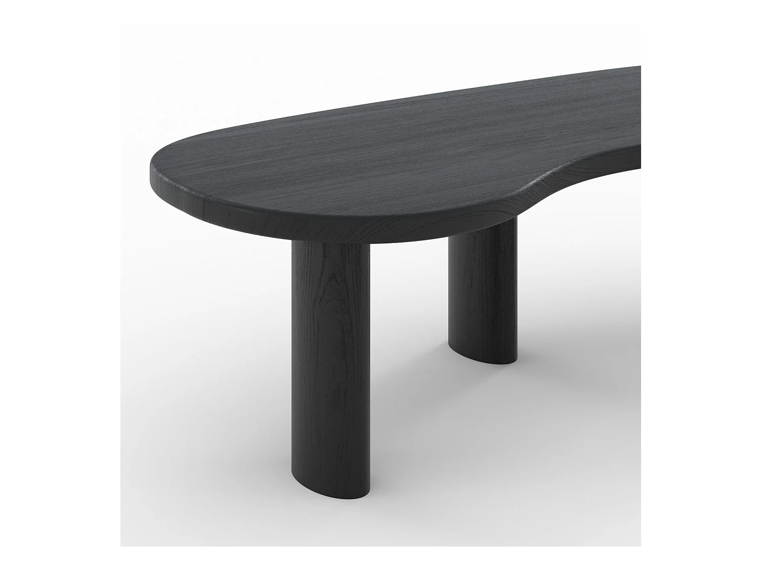 Mesa baja orgánica de madera maciza de mindi negra - Brandan