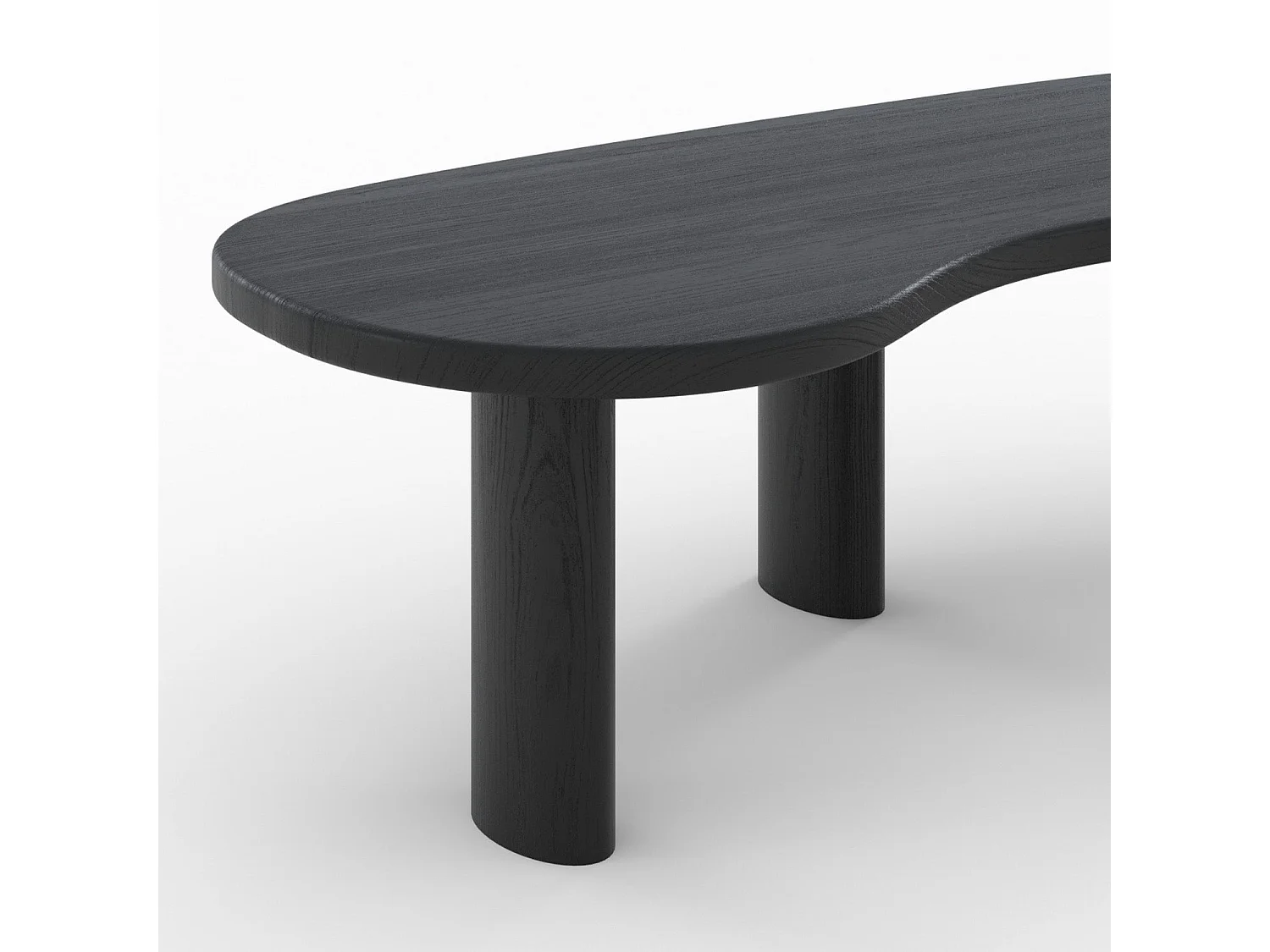 Mesa baja orgánica de madera maciza de mindi negra - Brandan
