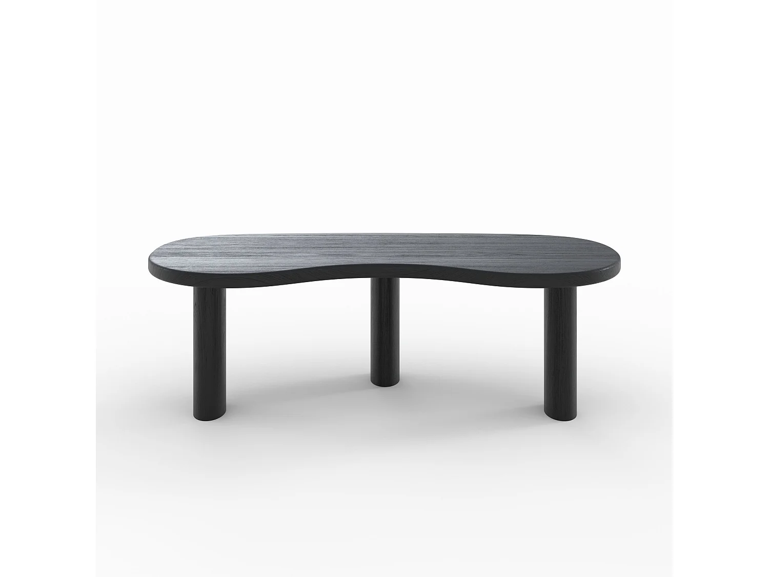 Mesa baja orgánica de madera maciza de mindi negra - Brandan