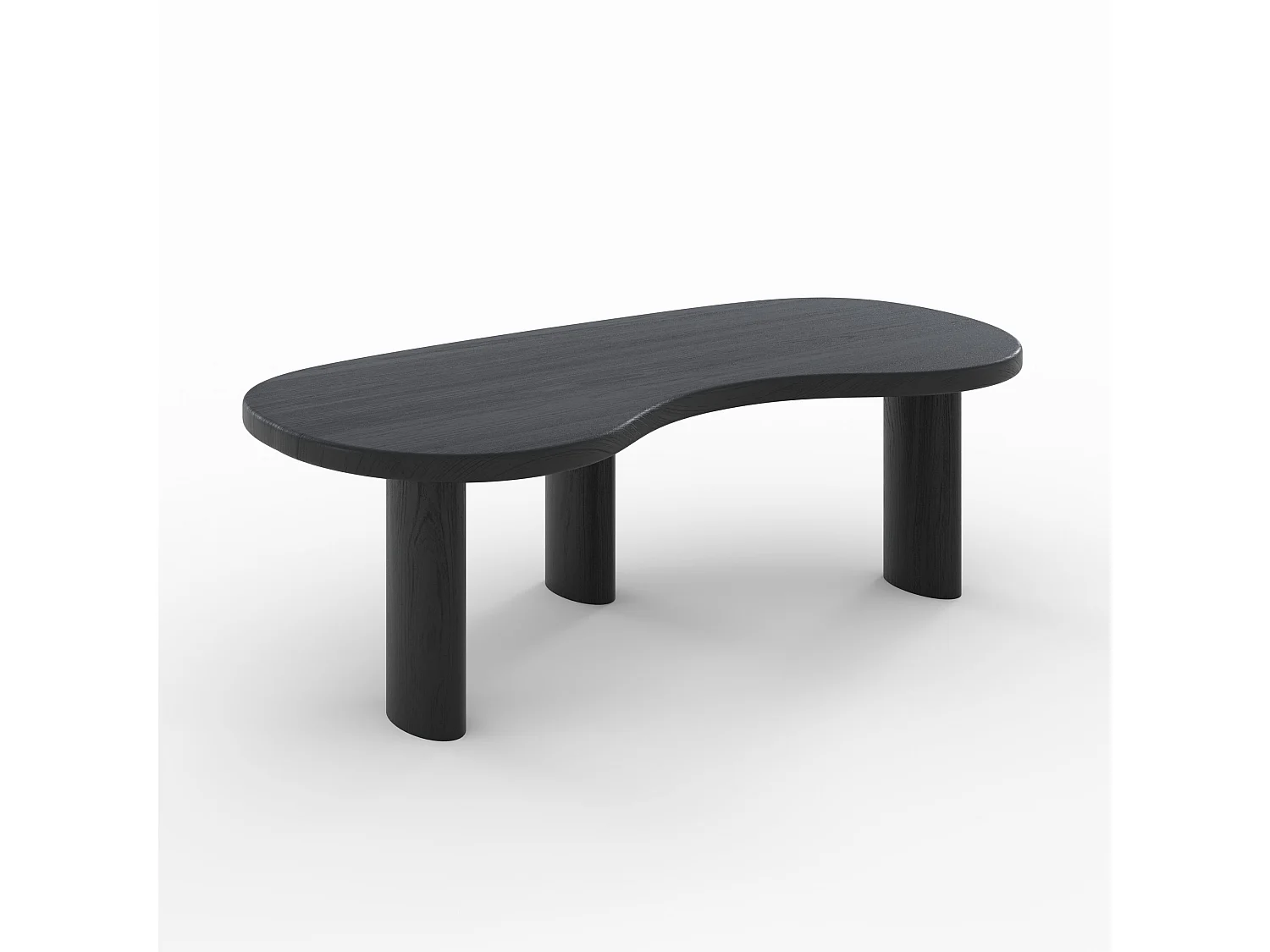 Table basse organique en bois massif de mindi noir - Brandan