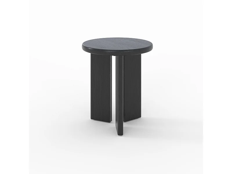 Table d'appoint ronde en bois noir D40 cm - Néa