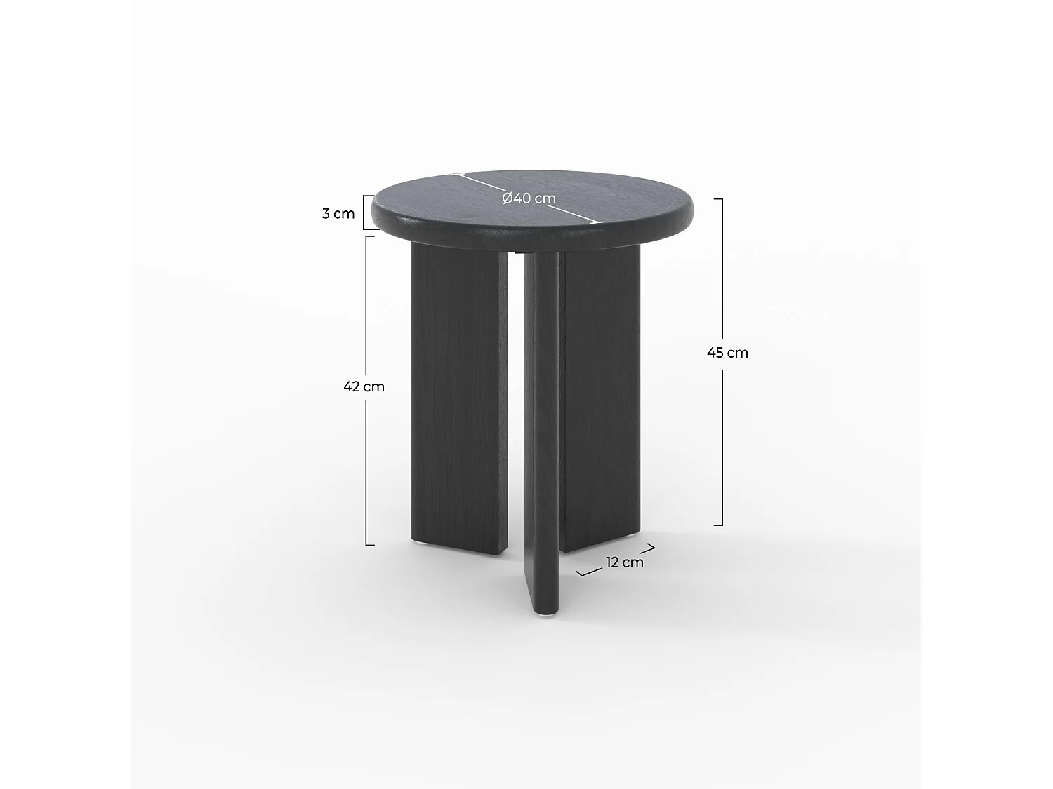 Table d'appoint ronde en bois noir D40 cm - Néa