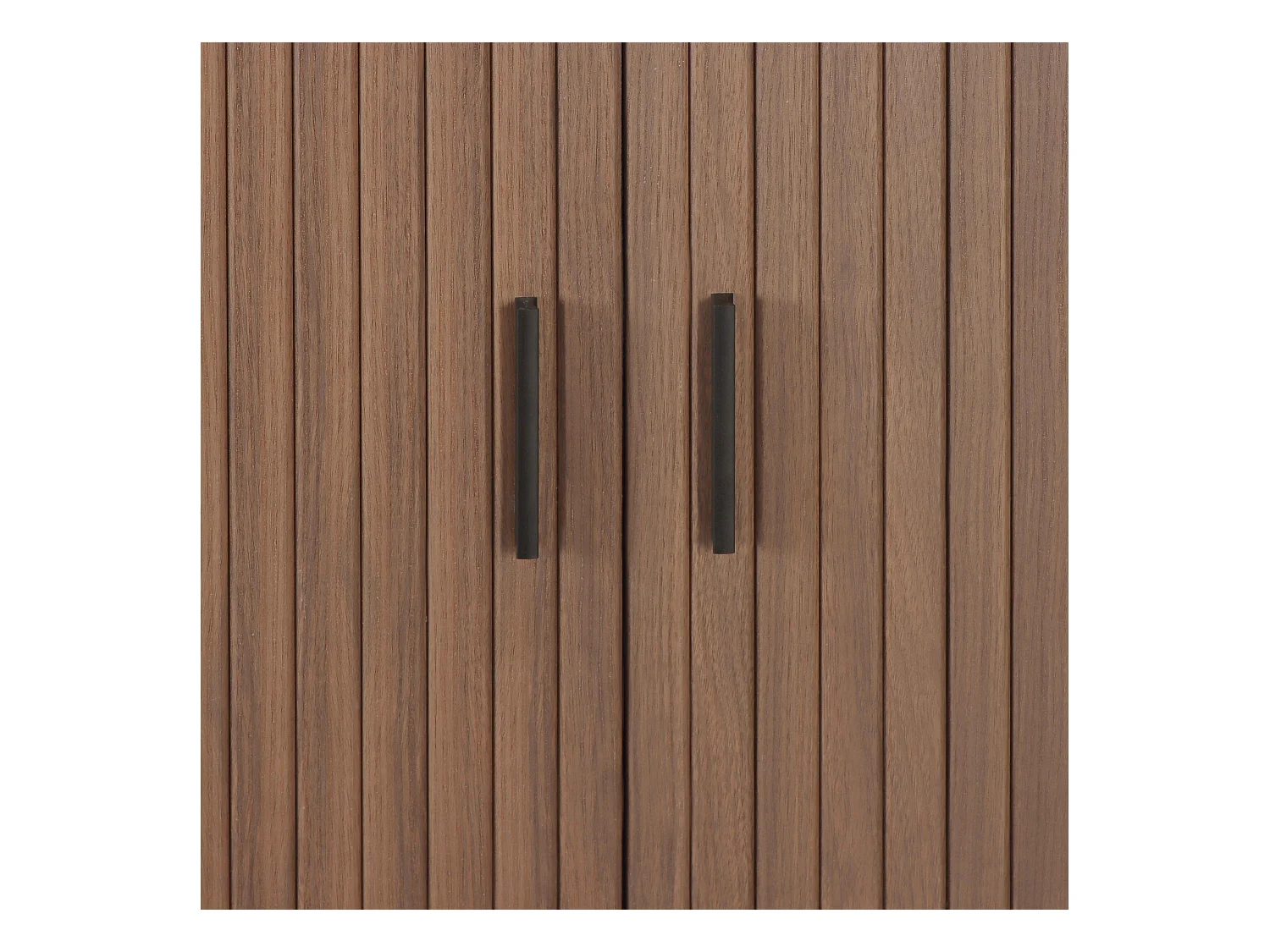 Meuble TV en mélaminé et acier 120 cm noyer