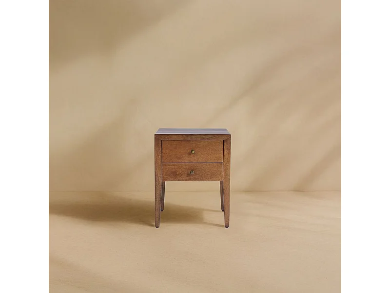 Table de chevet en bois massif Noyer Bourbon (G05) 40x50