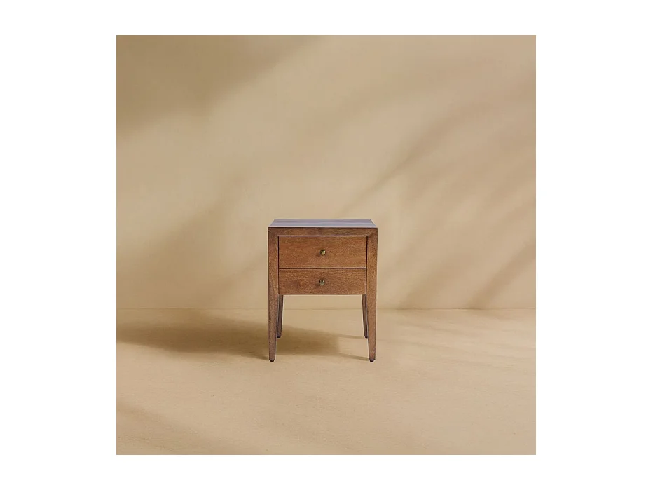 Table de chevet en bois massif Noyer Bourbon (G05) 40x50