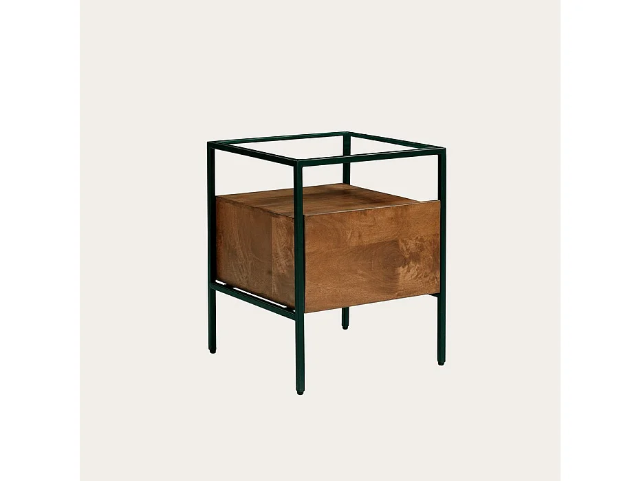 Table de chevet en bois massif Noyer Bourbon (G05) 40x50