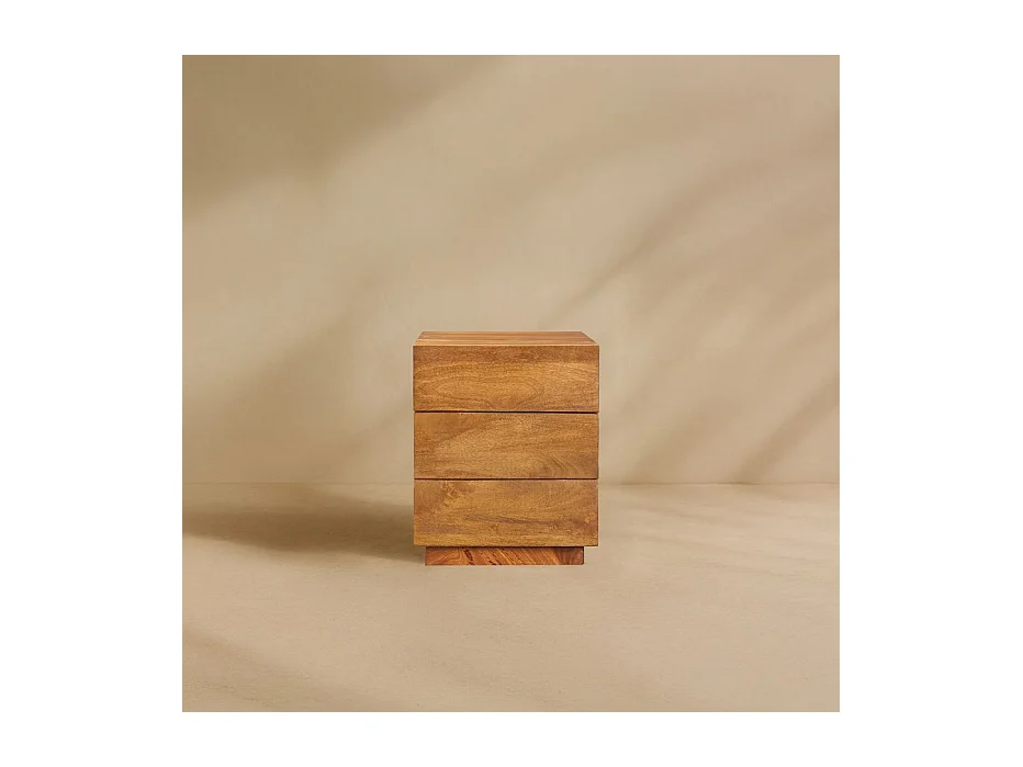 Table de chevet en bois massif Noyer Bourbon (G05) 40x50