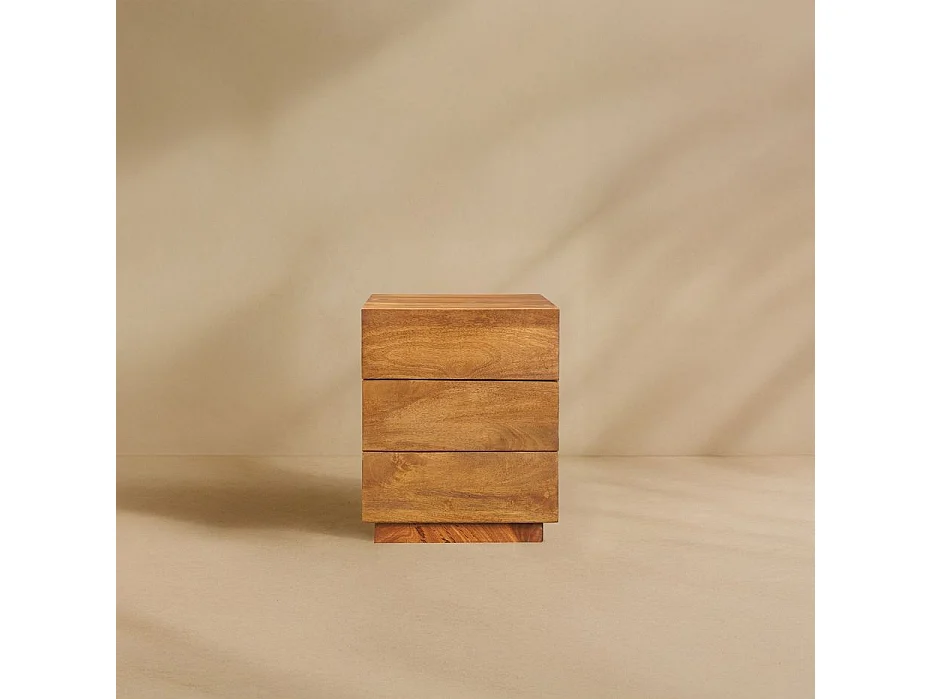 Table de chevet en bois massif Noyer Bourbon (G05) 40x50