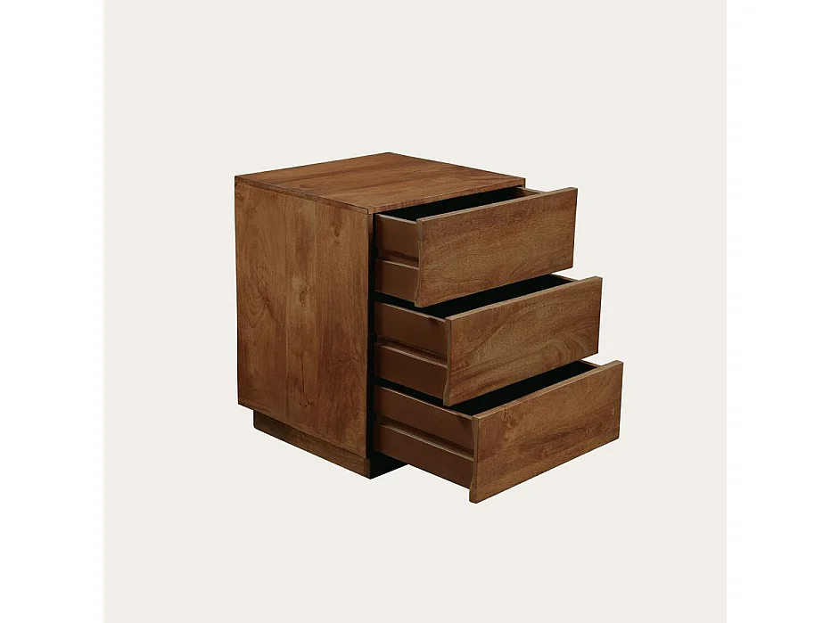 Table de chevet en bois massif Noyer Bourbon (G05) 40x50