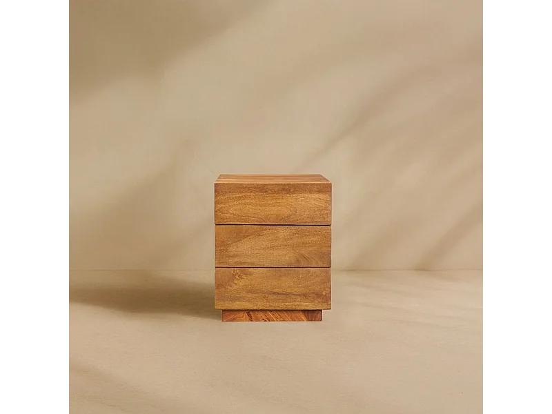 Table de chevet en bois massif Noyer Bourbon (G05) 40x50