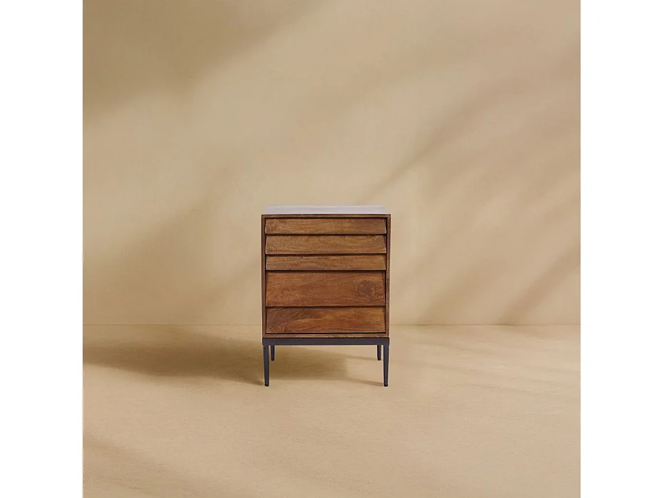 Table de chevet en bois massif Noyer Bourbon (G05) 40x54