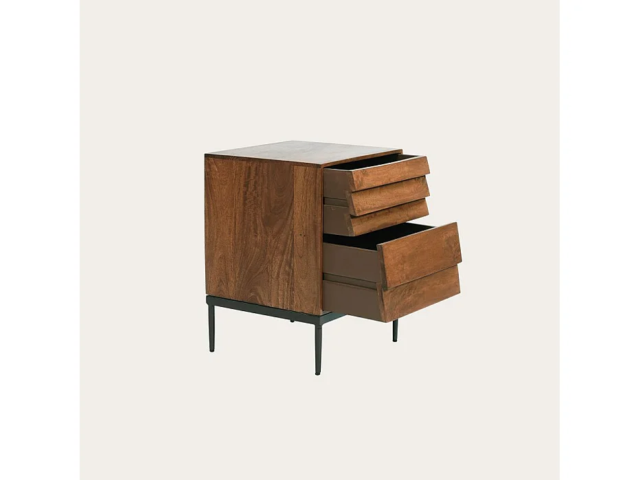 Table de chevet en bois massif Noyer Bourbon (G05) 40x54