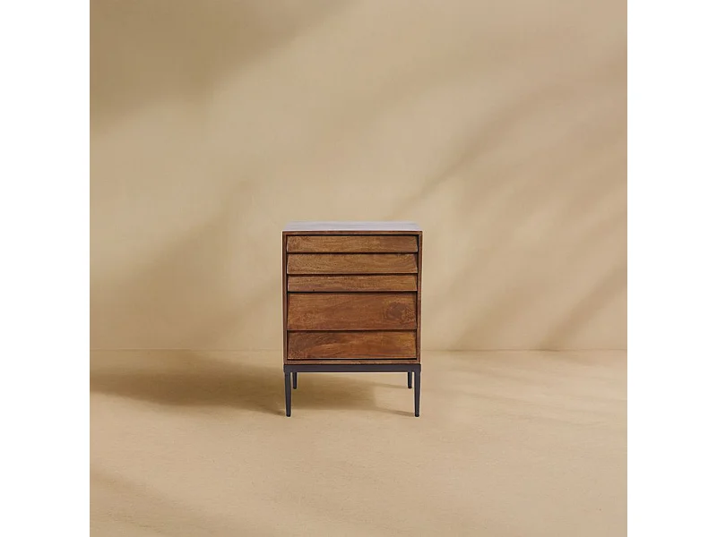 Table de chevet en bois massif Noyer Bourbon (G05) 40x54