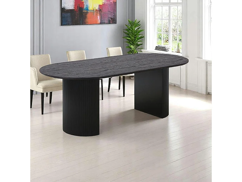 Table à manger ovale effet bois foncé 210 cm MATERA